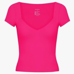 Women’s double lined short sleeve cropped T Shirt Size XXL Pink